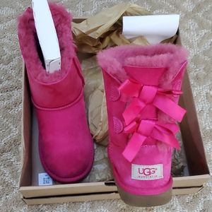 Ugg suede pink kids boots, size 13, worn once